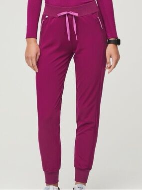 Figs Cambridge Slim Jogger Scrub Pants - Dark Magenta